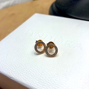 Pandora Rose Gold Pave Earrings